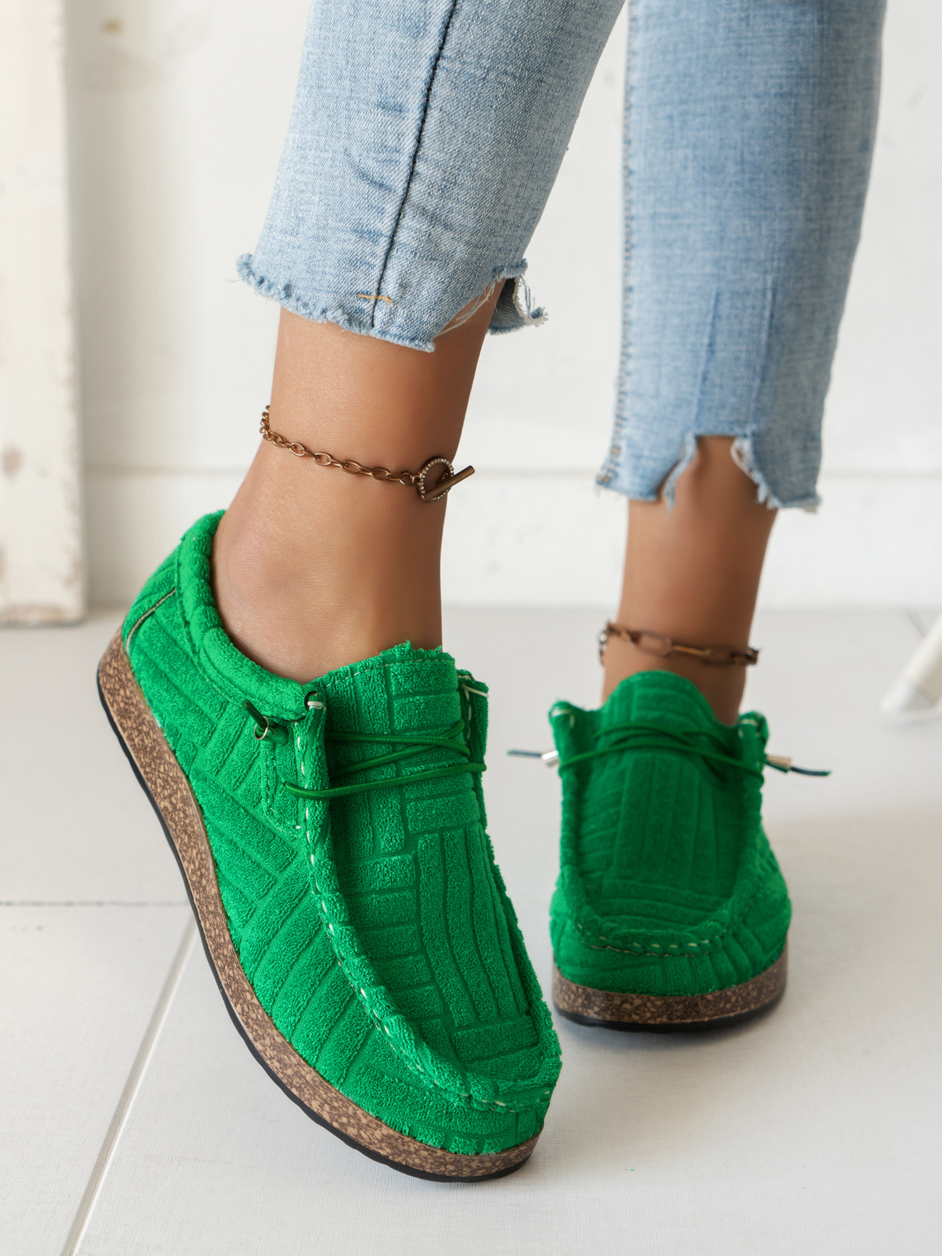 2024 plus size women's flat bottom elastic sleeve, foot pedal, lazy shoes, casual single shoes_voghion.com