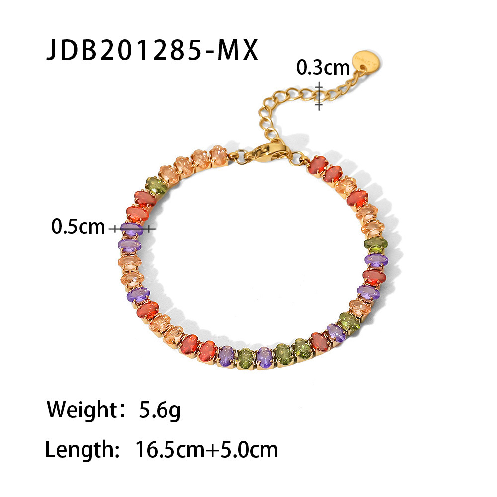 Fashion Oval Stainless Steel Bracelets Plating Zircon Stainless Steel Bracelets display picture 6