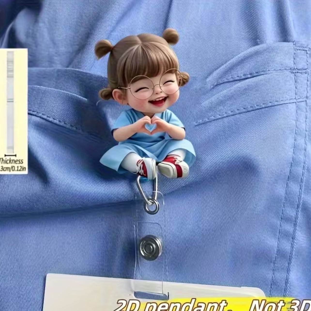 Nueva linda moda coreana de dibujos animados hebilla fácil de tirar tarjeta de trabajo clip de insignia certificado hebilla telescópica clip de insignia al por mayor