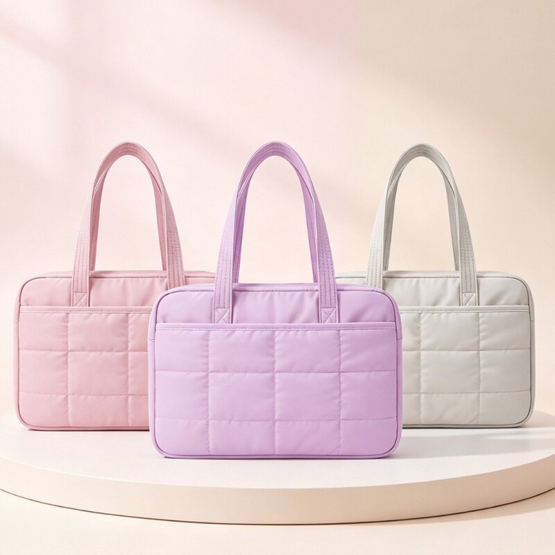 Korean-style quilted laptop bag 14inch waterproof shockproof commuter notebook bag ins-style portable storage bag for women