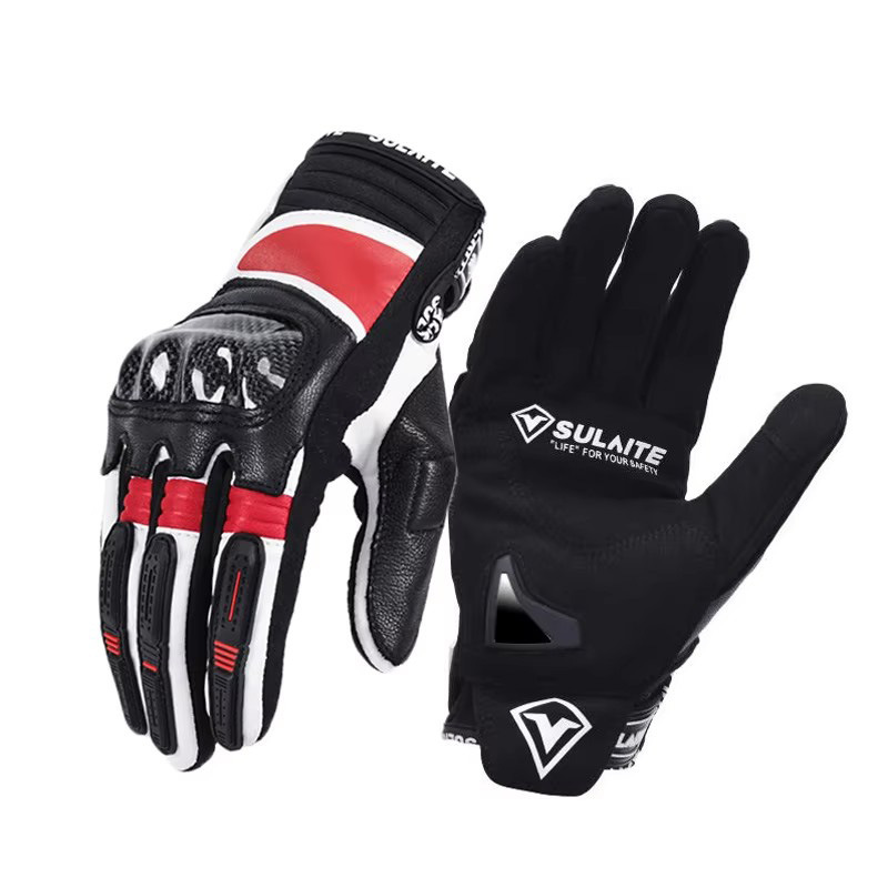 Mănuși de motocicletă din piele de oaie cu ecran tactil, pentru motociclete off-road, vehicule electrice, anti-cădere, echipament Knight, toate_voghion.com