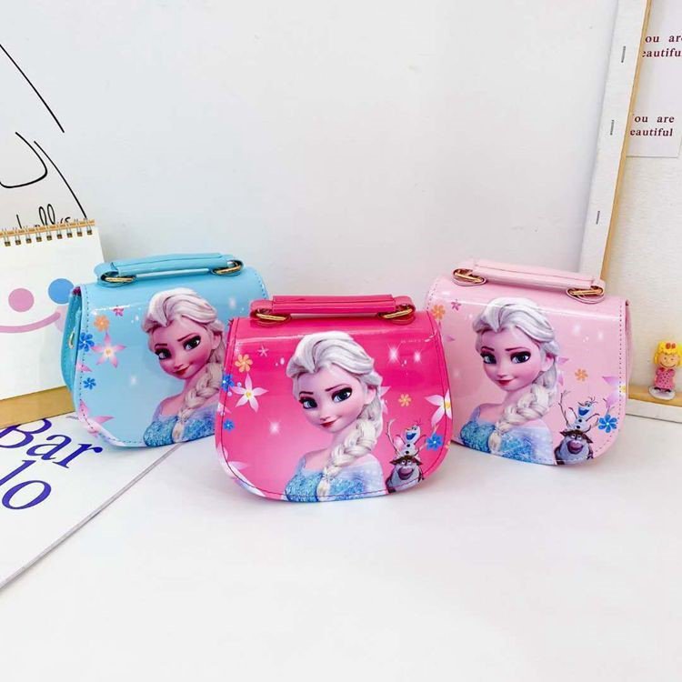 Niños bolsa de hielo princesa bolso de las niñas estilo coreano mochila princesa Elsa lindo hombro bolsa de mensajero al por mayor