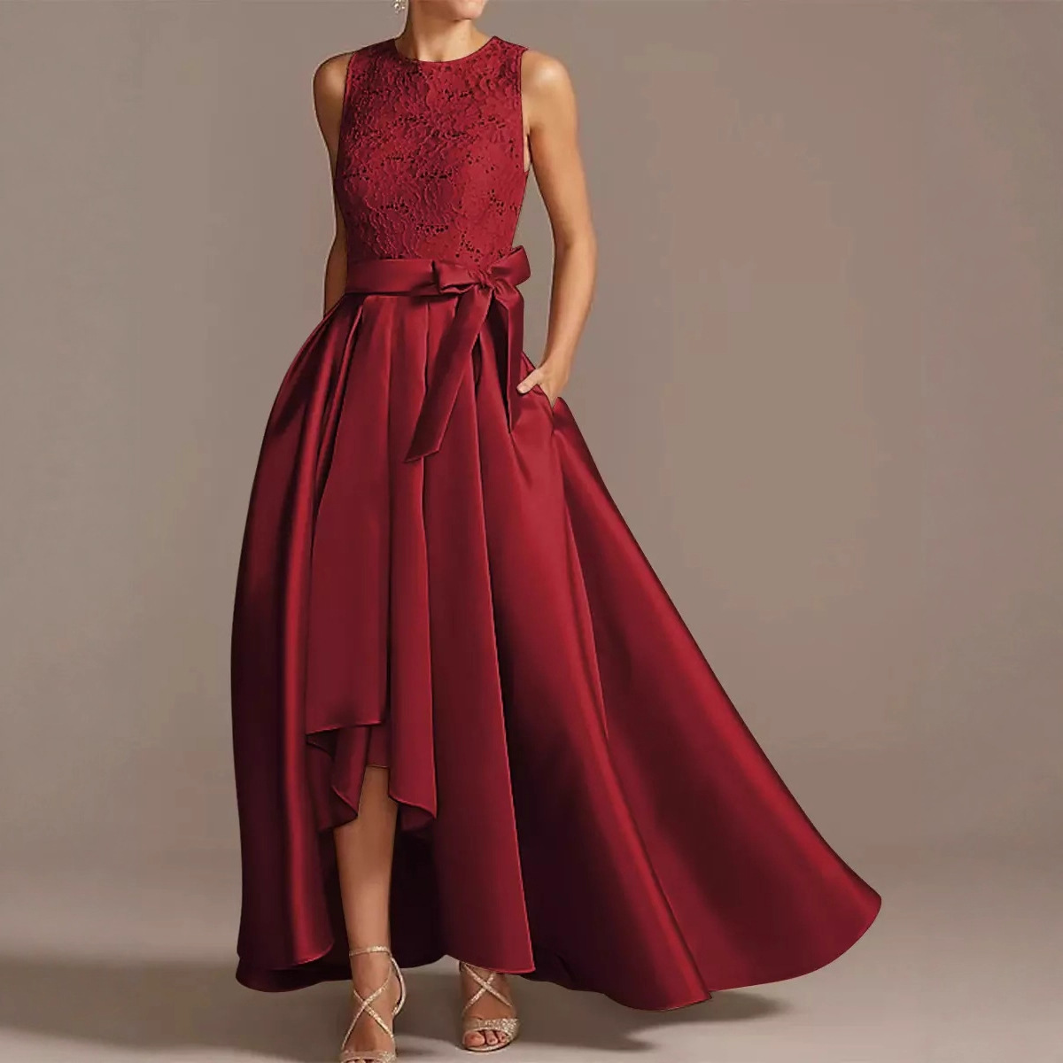 ​​"Versatile Lace Sleeveless Dress - Elegant Banquet & Everyday Wear In 12 Colors (XS-XXXL) | Floral Embroidery & Breathable Lining"​​_ecoleips.com
