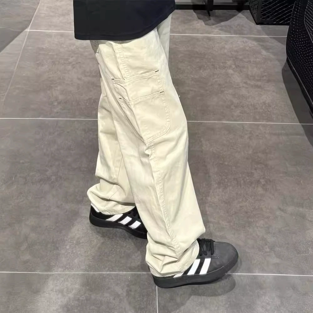 Лесозаготовительные брюки мужские летние высокие улицы американские повседневные брюки летние 07qwer мульти карманные свободные тонкие брюки