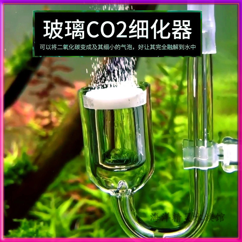 玻璃二氧化碳细化器CO2扩散器扩散桶雾化器水草缸溶解器陶瓷细化