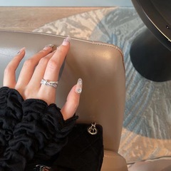 Ladyユニコーン個性シンプルクロス満ドリルリング絶妙なジルコンオープン人差し指リングアクセサリー