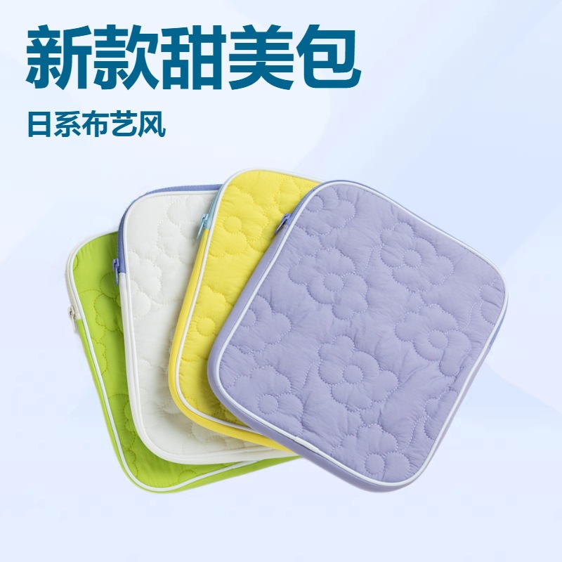 2026 New iPad Bag, Sweet Tablet Handbag, Women's Protective Case, Japanese Style Fabric Notebook Storage Bag