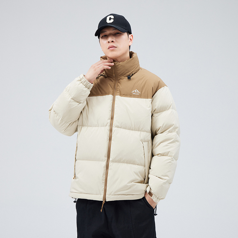 Winter trend warm short Japanese retro solid down jacket