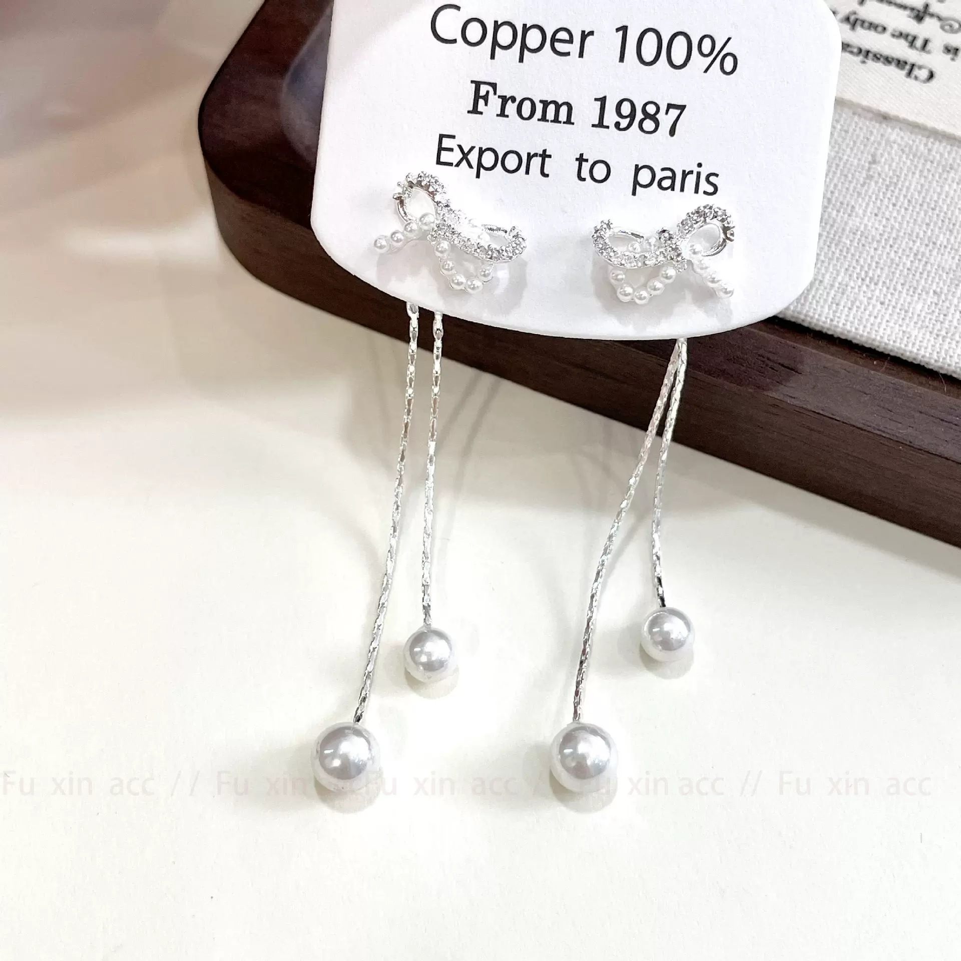 S925银针蝴蝶结流苏耳钉甜酷辣妹社交细节文艺白月光圣洁简约女耳