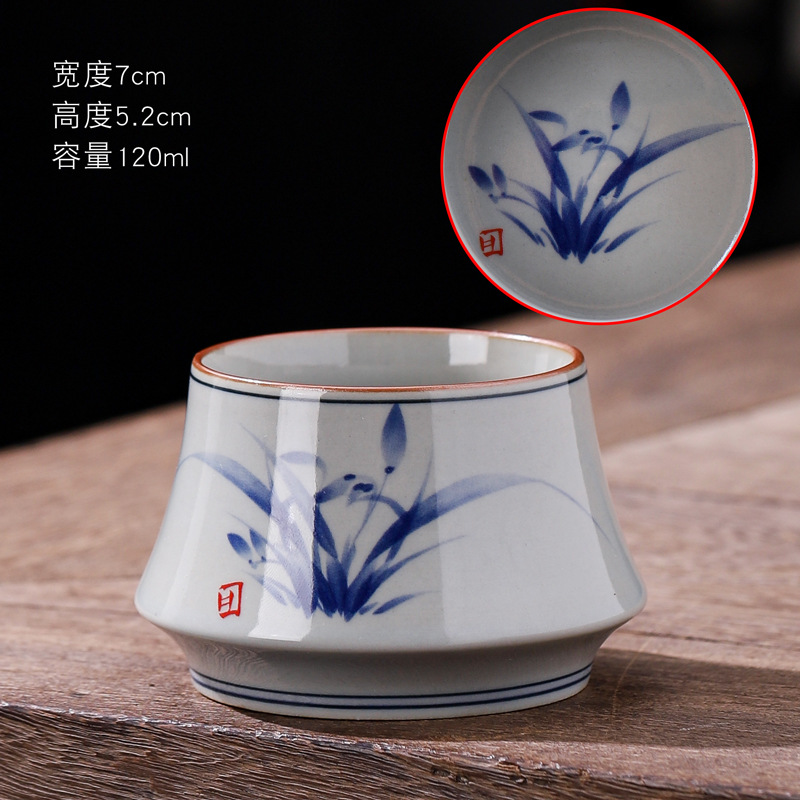 Taza de cerámica retrógrada de color azul taza de hogar taza de bebida taza personal de gran capacidad taza de té cocinada horno taza de té