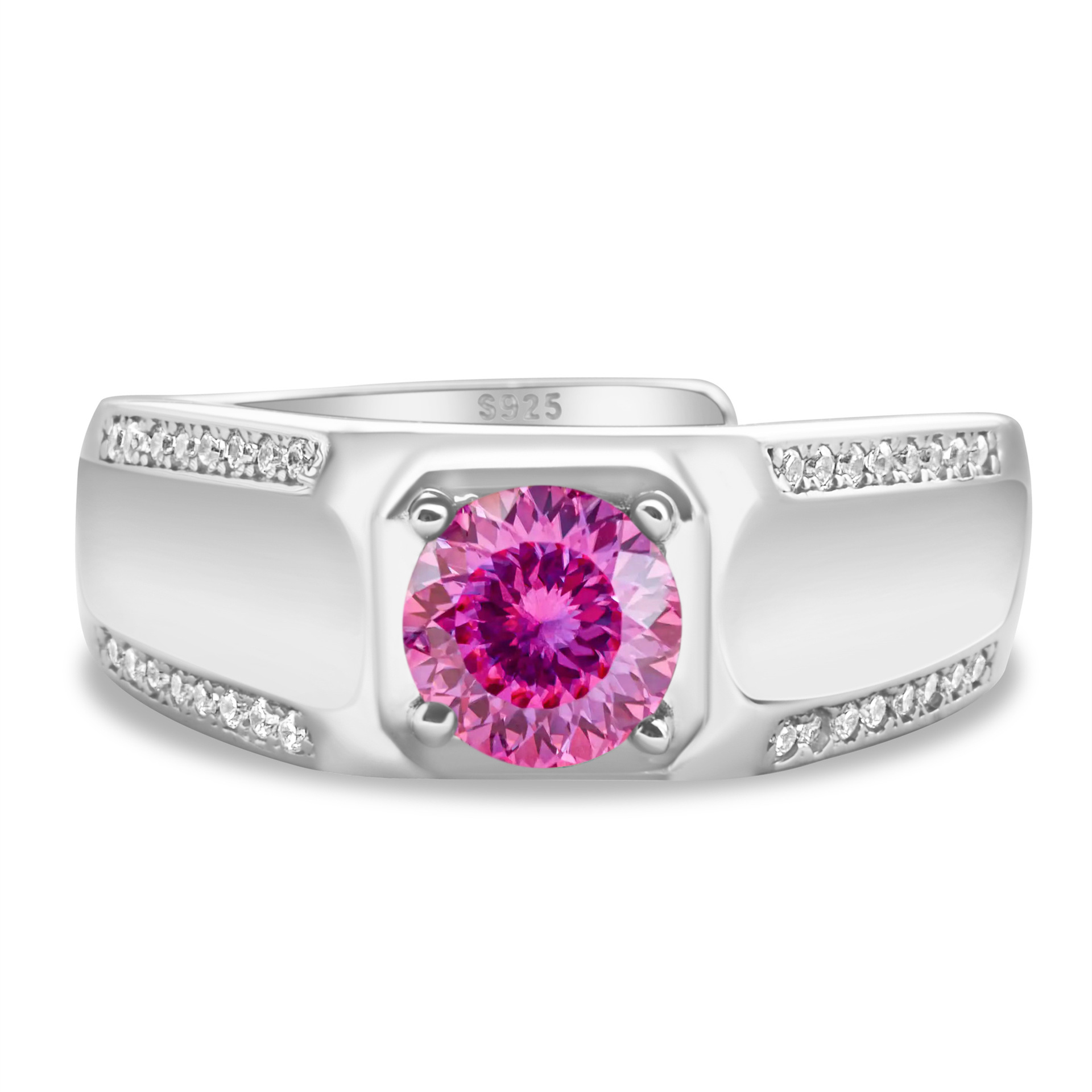 925 plata esterlina gran anillo de hombre de piedra moissan anillo masculino chapado pt950 oro atmósfera para enviar al por mayor fábrica de novio spot