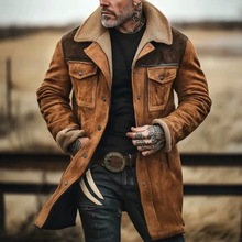 Cross-century Western retro men coat西部年代风古典毛绒男大衣