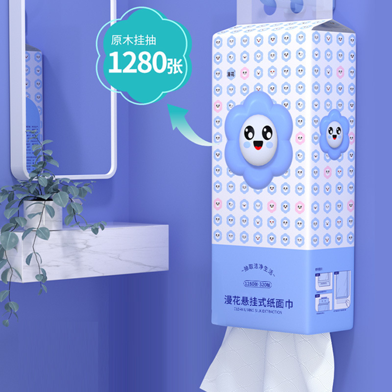 漫花悬挂式6大提箱装抽纸原生木浆4层加厚纸面巾抽纸家用实惠装批|undefined