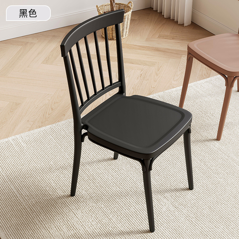 Silla de comedor con respaldo de plástico engrosada sala de alquiler hogar estilo crema Silla de comedor SILLA DE Windsor mesa de comedor taburete puesto grande