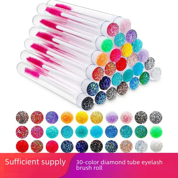 Grafting False Eyelashes with a Brush, Tube, and Disposable Eyelash Comb Tube for Separating and Combing Each Lash with Steel Needles