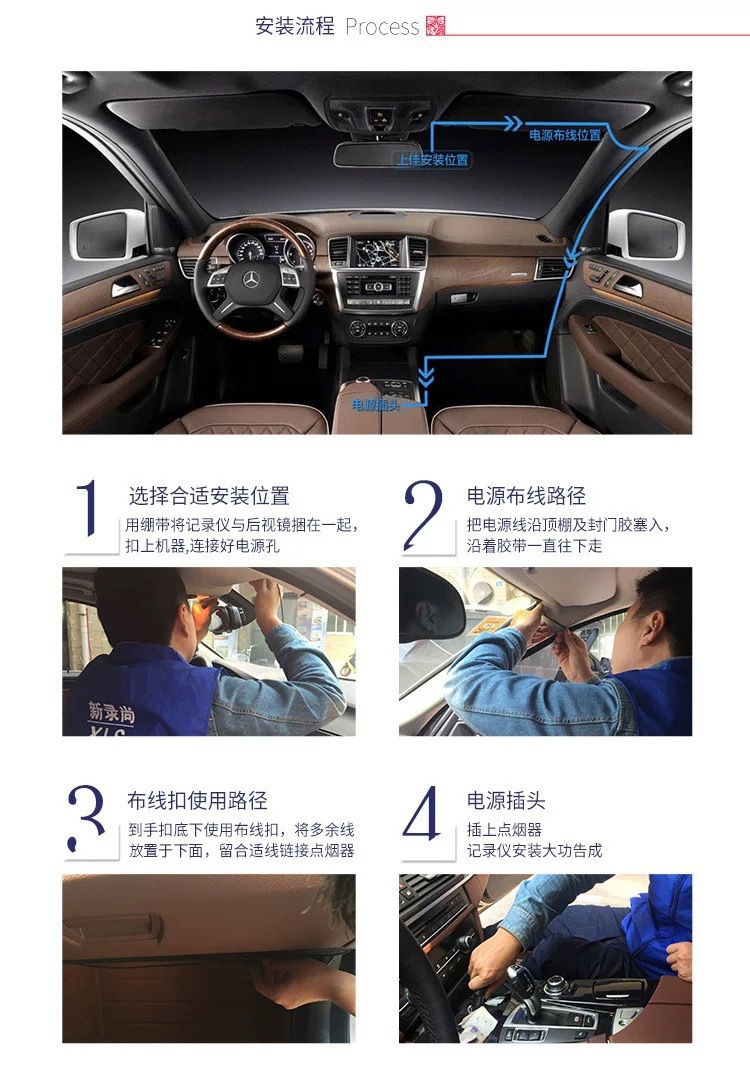 Cross-Border Hot-Selling Rearview Mirror Dash Cam with Reversing Image, Dual-Camera Front and Rear Recording Dvr