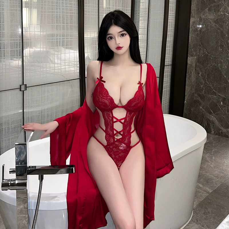 Underwear, lace bodysuit, uniform, bathrobe, set