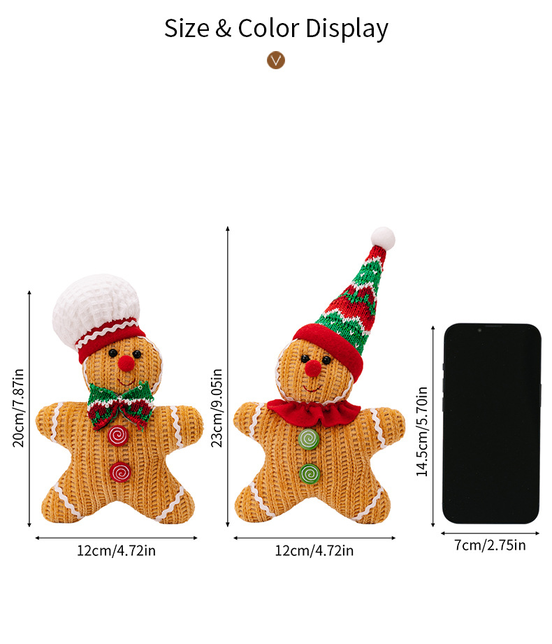 160g Weight Hanging Ornaments Event & Party Supplies 1 Piece Quantity Party, Festival Occasion Polyester Material Christmas Festival Gingerbread Pattern Cute Style Christmas Cute Gingerbread Polyester Party Festival Hanging Ornaments 1