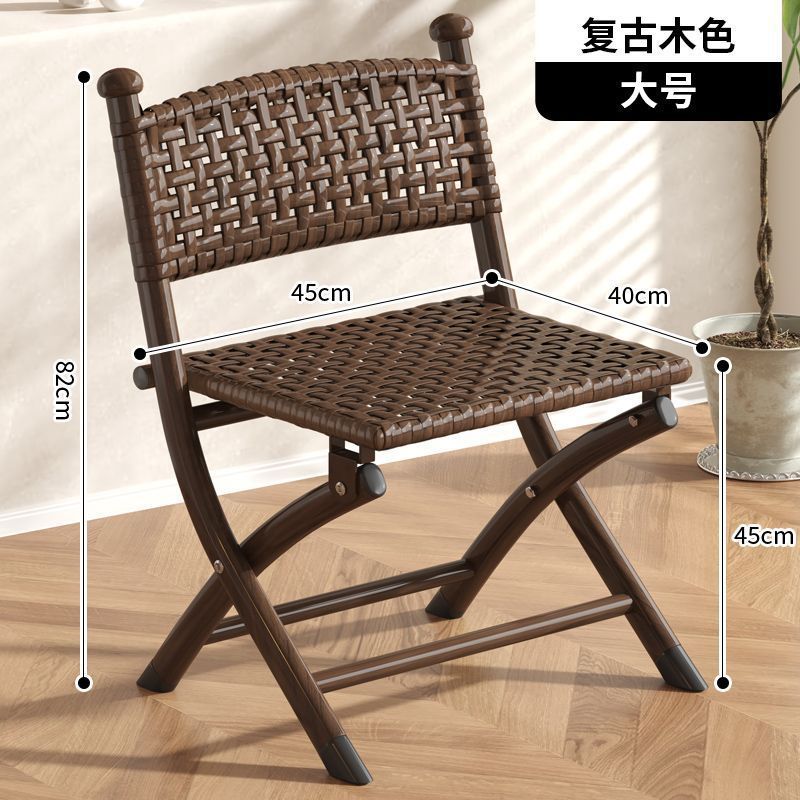 순수 수제 이중층 등나무 + 휴대용 접이식 [대형 - 복고풍 목재], 자외선 차단, 속이 비어 있고 통기성 + 환경 친화적인 소재 + 슈퍼 내하중