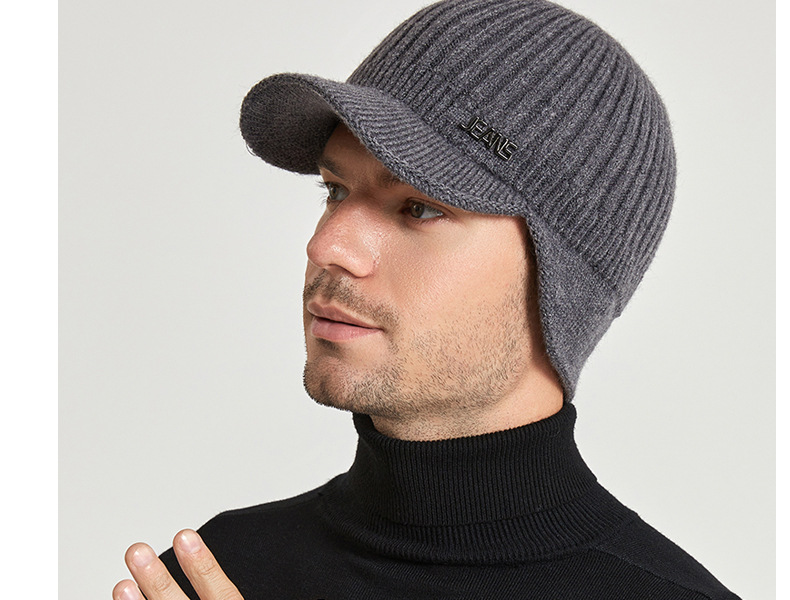 Cappellino baseball uomo invernale in maglia con paraorecchie_voghion.com