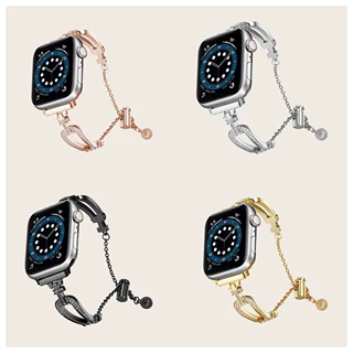 适用于苹果表带iWatchS10女士表带镶钻U型手镯款AppleWatch手表带