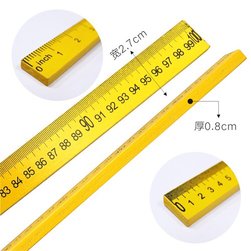 Clothing cutting 50cm/1m wooden ruler tailor measuring clothes wooden ruler wooden ruler measuring clothes in centimeters and inches