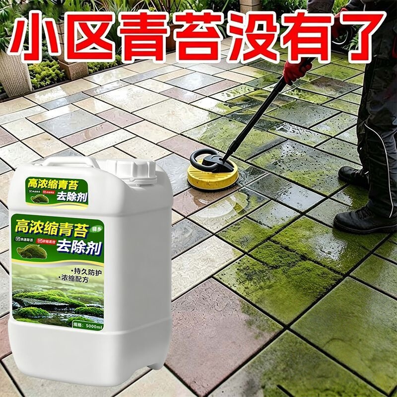 Moss remover for cement floors, special solution for wall moss removal, green cleaning magic tool for ponds, fish tanks, and floors