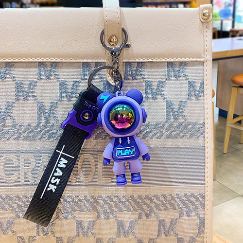 Creative Cartoon Play Lightning Bear Keychain Female Exquisite Couple Doll Pendant Car Bag Pendant Small Gift