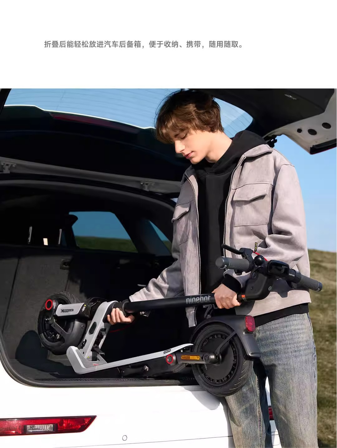 Segway Electric Scooter E3 Adult Foldable Portable Two-Wheeled Scooter Anti-Slip and Stable