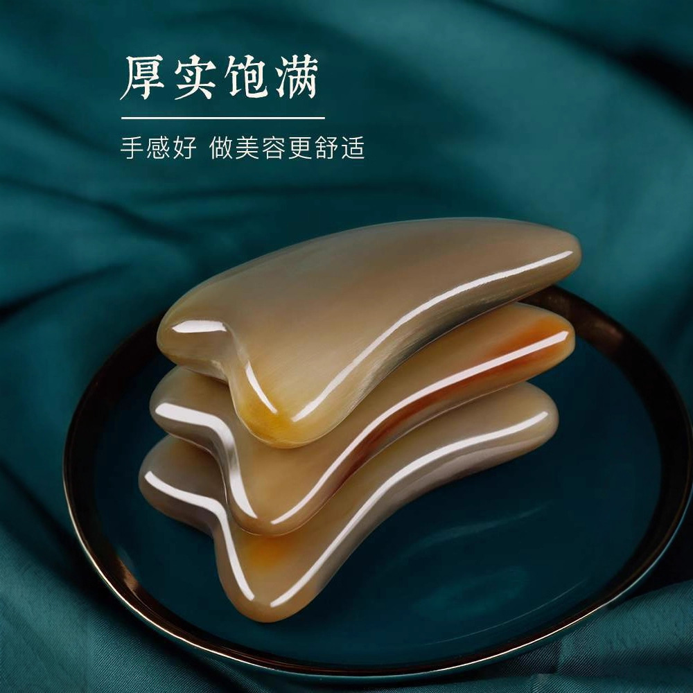 厂家直销白水牛角刮痧板面部美容全身通用脸部刮痧眼部拨筋美容棒