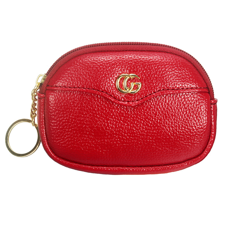 En stock al por mayor nuevo fresco dulce belleza monedero color sólido pu cuero Litchi patrón cartera de las mujeres pequeño bolso de la tarjeta de las mujeres