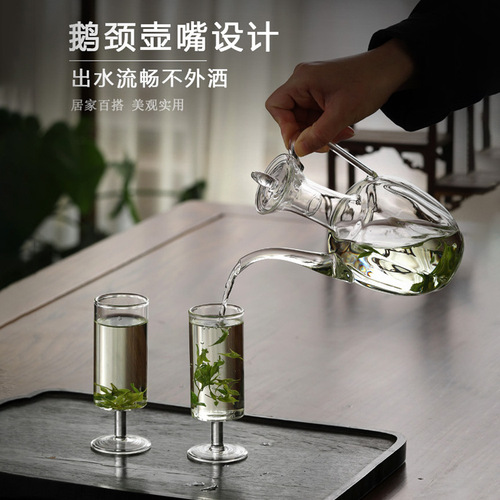 Imitation Song glass teapot, Princess teapot, tea brewing pot, antique-style teapot, high borosilicate transparent tea set, creative tea brewing pot