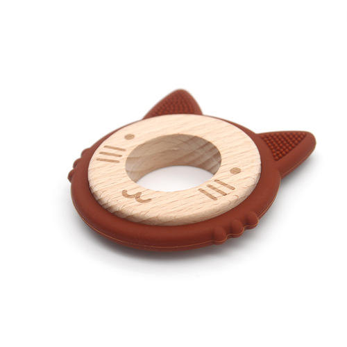 Long-lasting bite-resistant cat pattern tooth gel cross-border exclusive Xun tooth gel baby toy baby toy beech grinding tooth stick