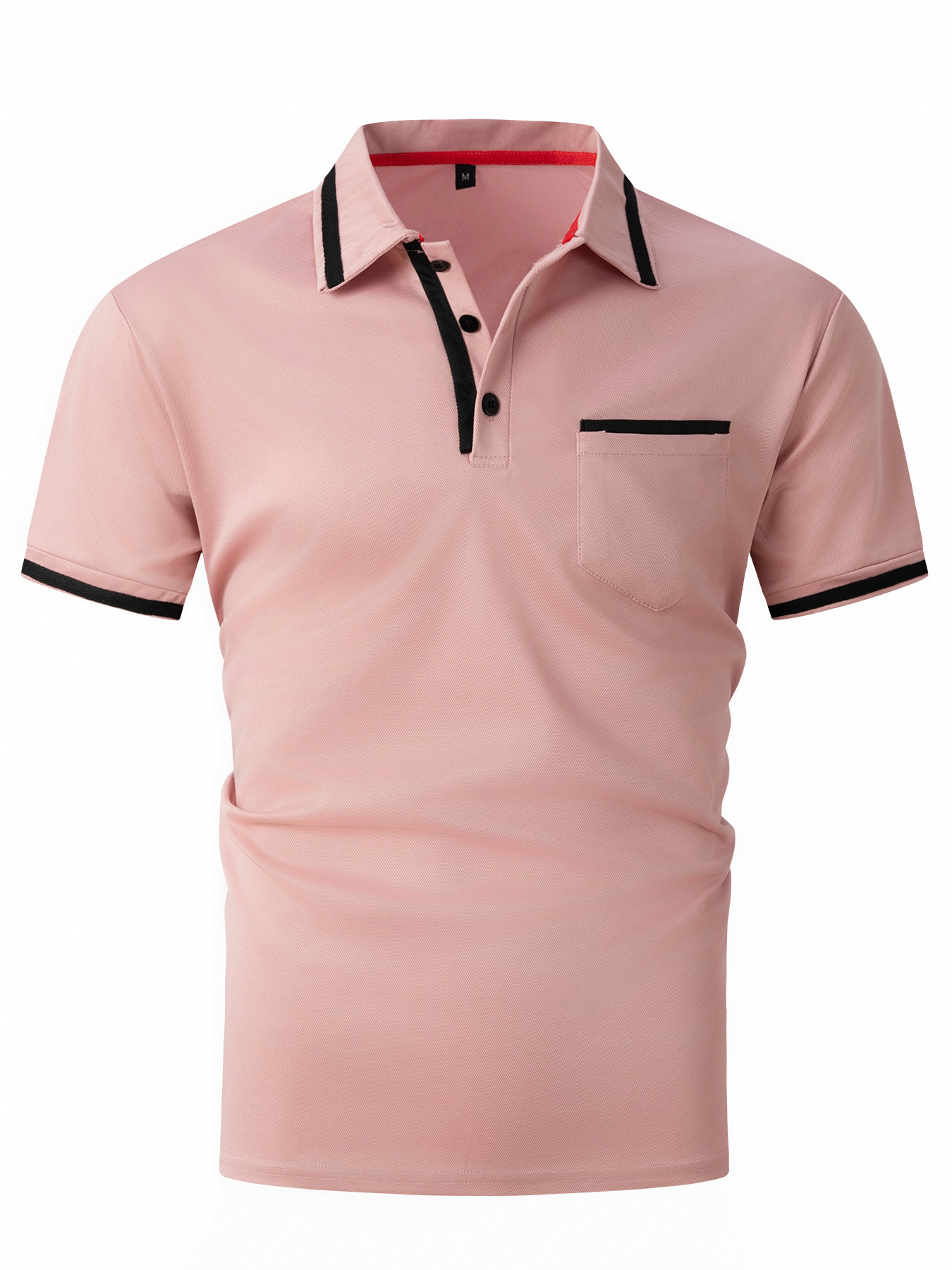 Polo homme patchwork avec poche style décontracté et élégant_voghion.com