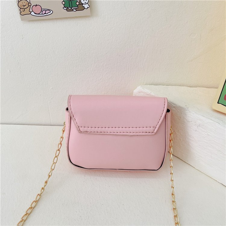 Girl'S Pu Leather Solid Color Cute Square Flip Cover Crossbody Bag display picture 6