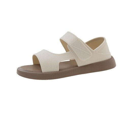 Thick soled Roman sandals women's new summer fashionable soft soled slip-on velcro casual beach shoes are comfortable