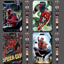 可爱ins风卡通公交卡套带脖挂绳子学生饭卡钥匙扣蜘蛛侠