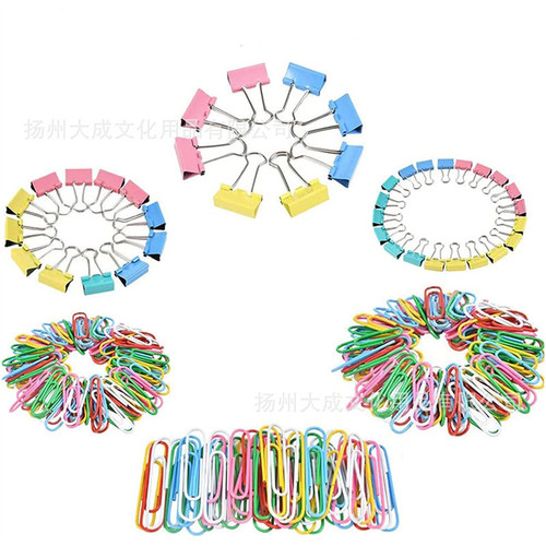 Amazon Hot Selling Multi-Specification Office Color Paper Clip Dovetail Clip File Folder Test Paper Clip Set