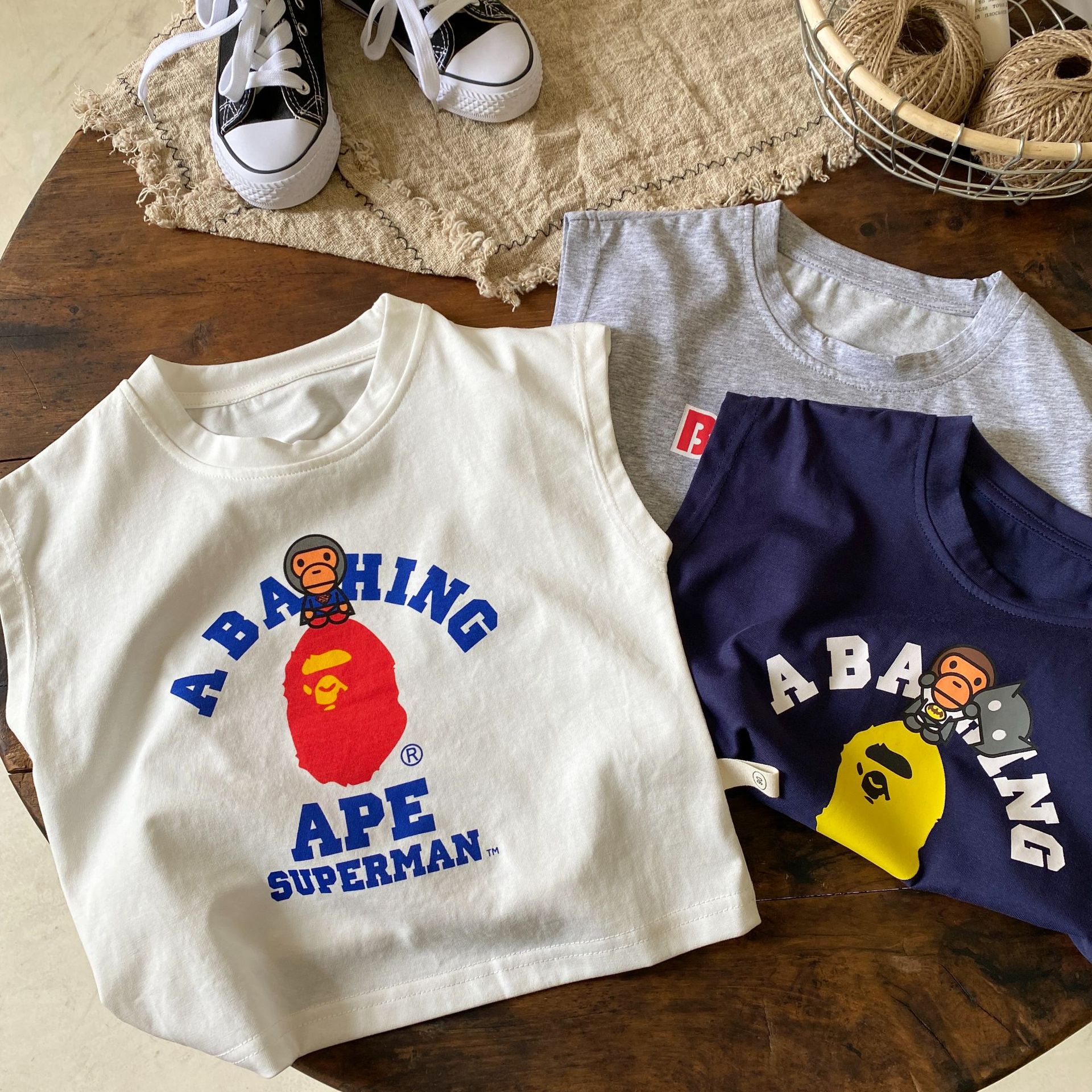 [T-shirt collection is not refundable] Korean children sleeveless jacket 0-6 years old summer leisure sports vest T-shirt tide