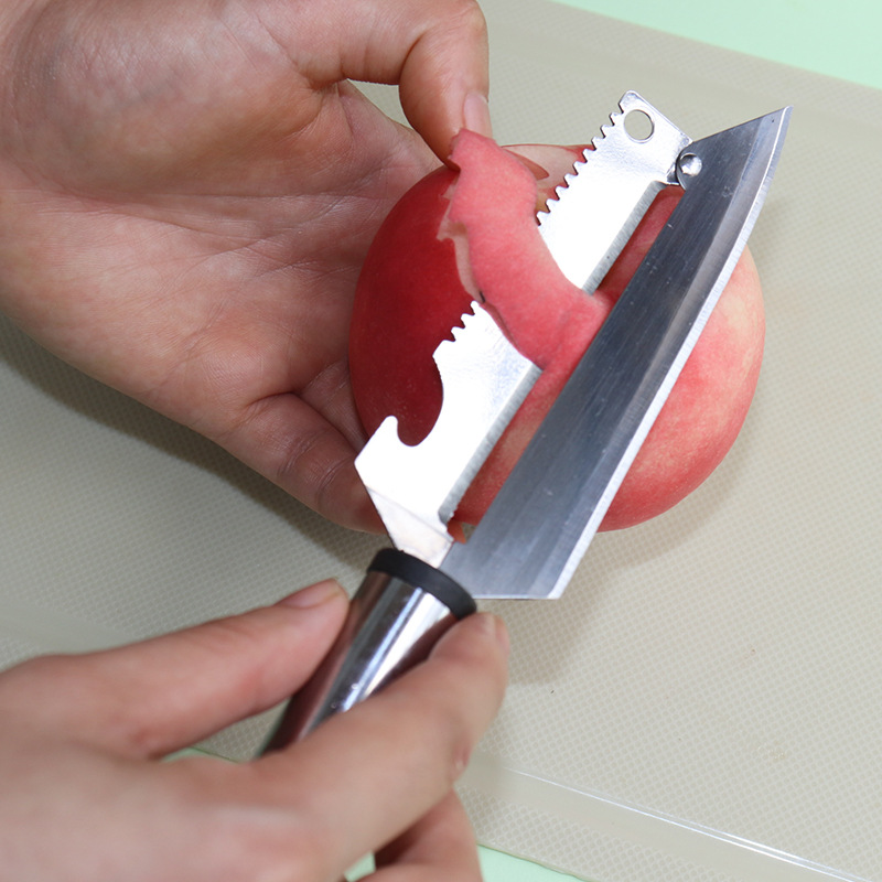 Cuchillo de acero inoxidable multipropósito para cortar frutas y verduras, tapa de botella abierta, herramienta de cocina multifuncional