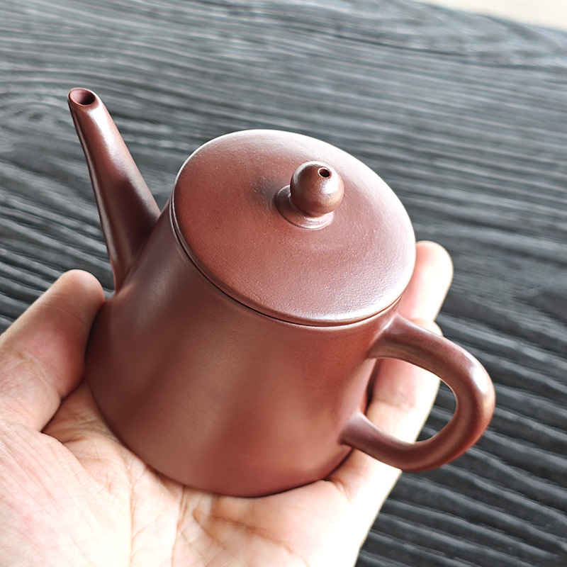 潮州紫砂紫泥手拉壶115ml紫泥开运壶小容量功夫小茶壶冲茶壶