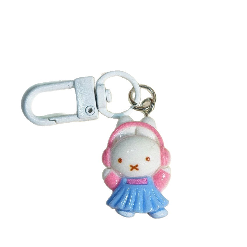 Música serie de conejos llaveros dulce adorable niña corazón colgante bolsos de estudiantes colgar joyas conejos image 5