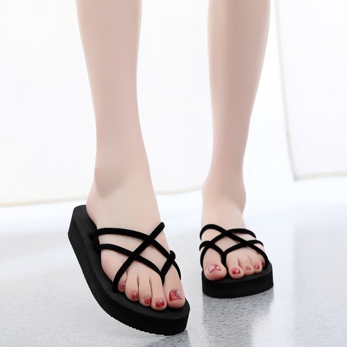 Slippers women's flip flops women's shoes women's sandals women's green flower belt summer wholesale factory beach seaside Korean version students