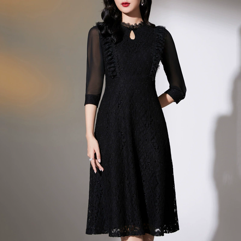 Поколение черного платья средних лет Мода Повседневная молодая мама Летние Дамы больших размеров юбка поколения волос