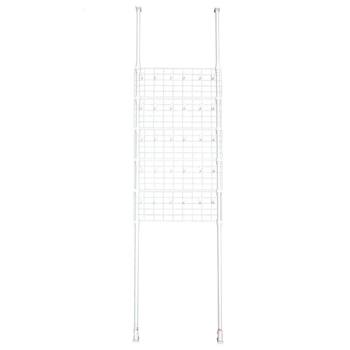 Ceiling-supporting and ground-standing style clothes hanger, no drilling required, home entryway hanging clothes rack, multi-layer entrance hall storage rack, back-of-door clothing and hat storage