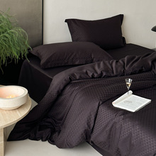 高级感_100S高支全棉四件套新疆长绒棉贡缎提花纯棉被套床单床品