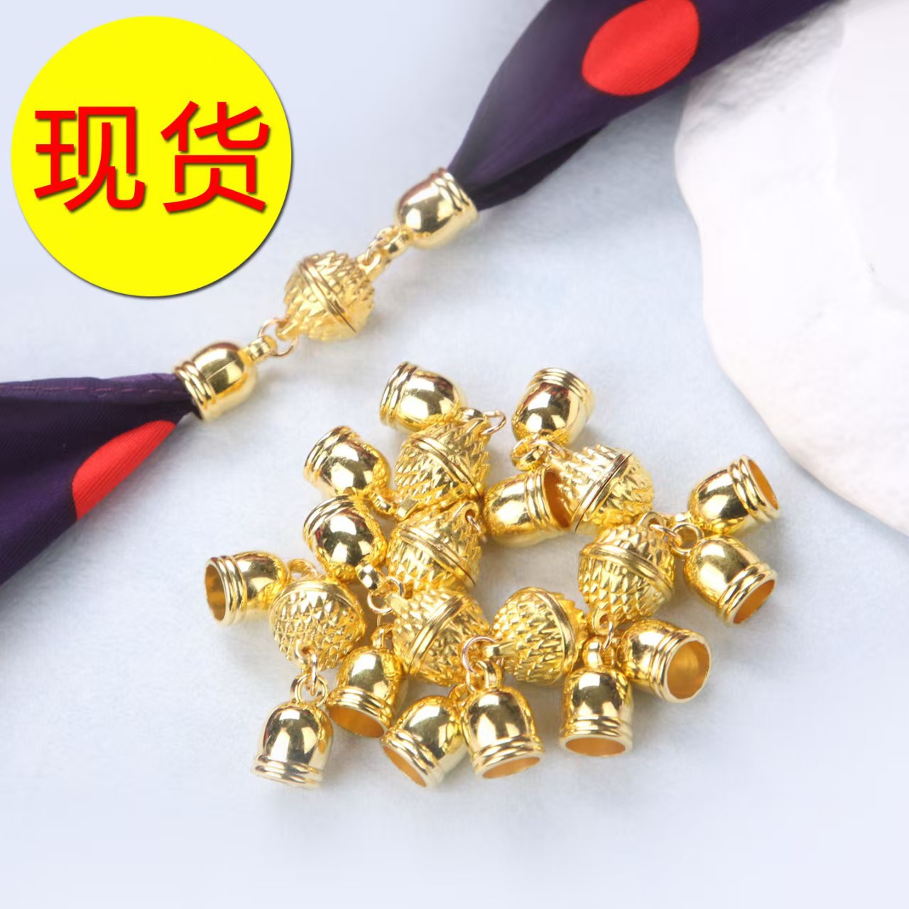 磁吸扣方巾65小丝巾春秋款护颈小围巾女高级感韩版气质百搭丝巾女