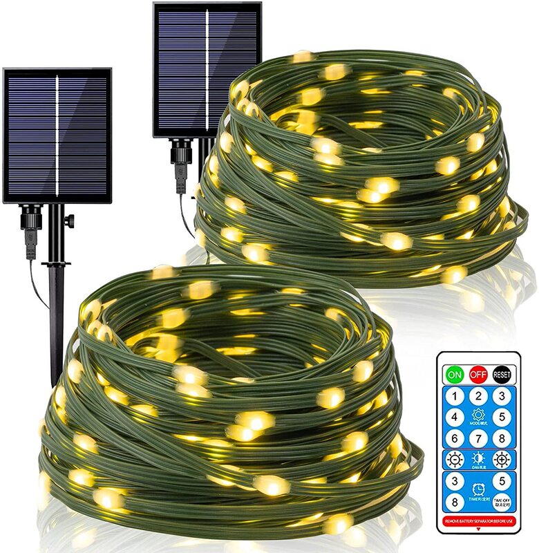 Amazon 200 Light 8 Mode Dark Green Line Solar Leather Line Light Remote Control Fairy Light String Holiday Light Outdoor Decoration Amazon 200 Light 8 Mode Dark Green Line Solar Leather Line Light Remote Control Fairy Light String Holiday Light Outdoor Decoration