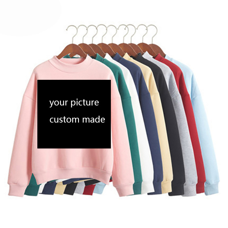 Cross-border mid-collar sweatshirt sweater to make new sweatshirt candy-colored sweatshirt for teenagers
