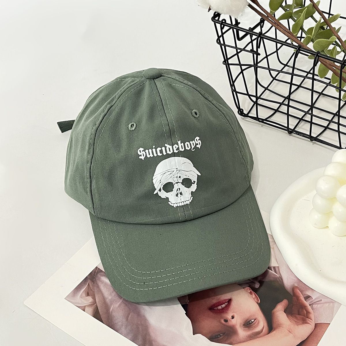 Unisex Street personality casual skull head printed baseball cap outdoor street sports shade breathable_voghion.com